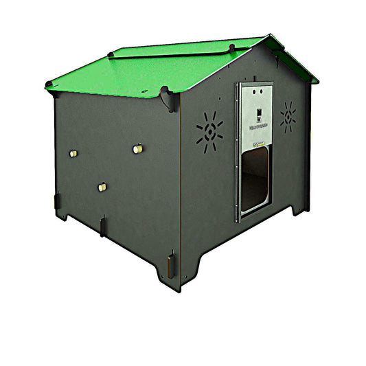 Easicoop Chalet 2XL - HPL Chicken Coop up to 18 large Birds (black)