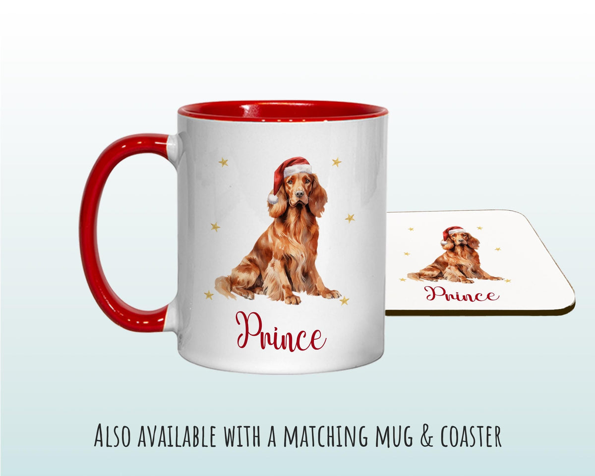 Personalised Irish Setter Large Christmas Sack - Red Drawstring Bag for Xmas Presents - Christmas Eve Bag Box Decoration for Dogs XS114