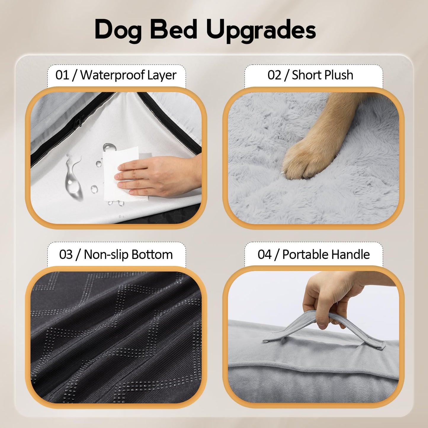 MEKIY Large Dog Bed XL – Orthopedic Egg-Crate Memory Foam, Waterproof & Non-Slip