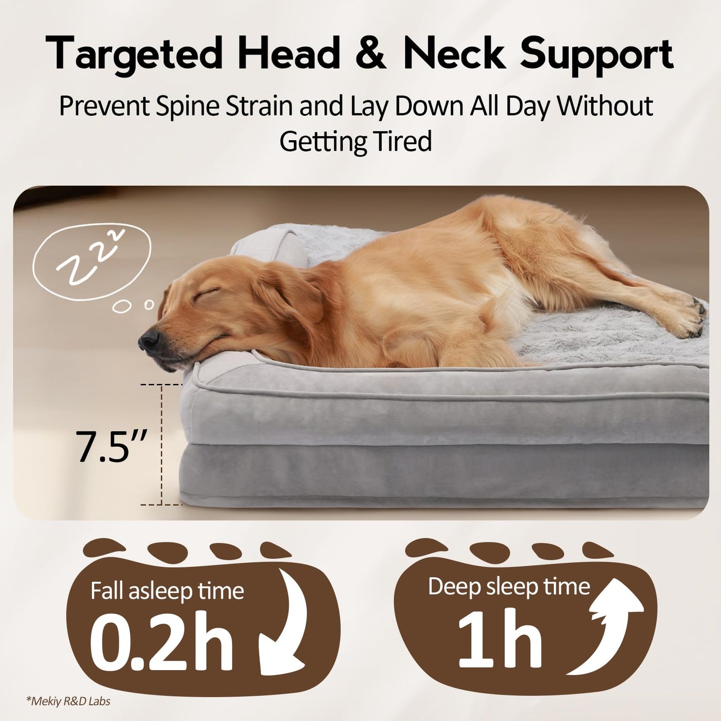 MEKIY Large Dog Bed XL – Orthopedic Egg-Crate Memory Foam, Waterproof & Non-Slip