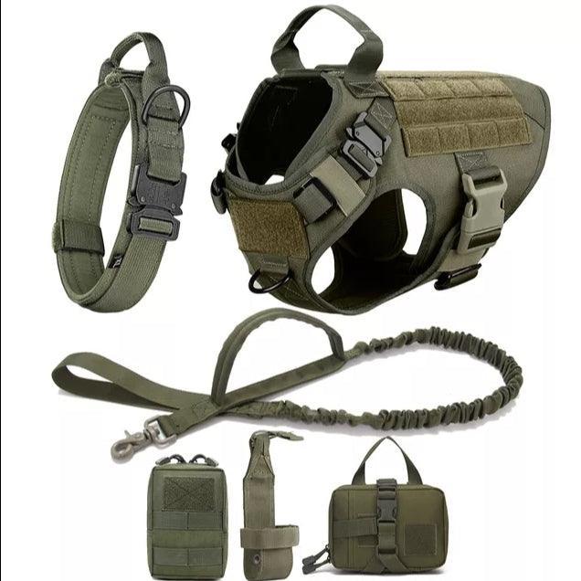 Military Grade Tactical Dog Harness Set Deal