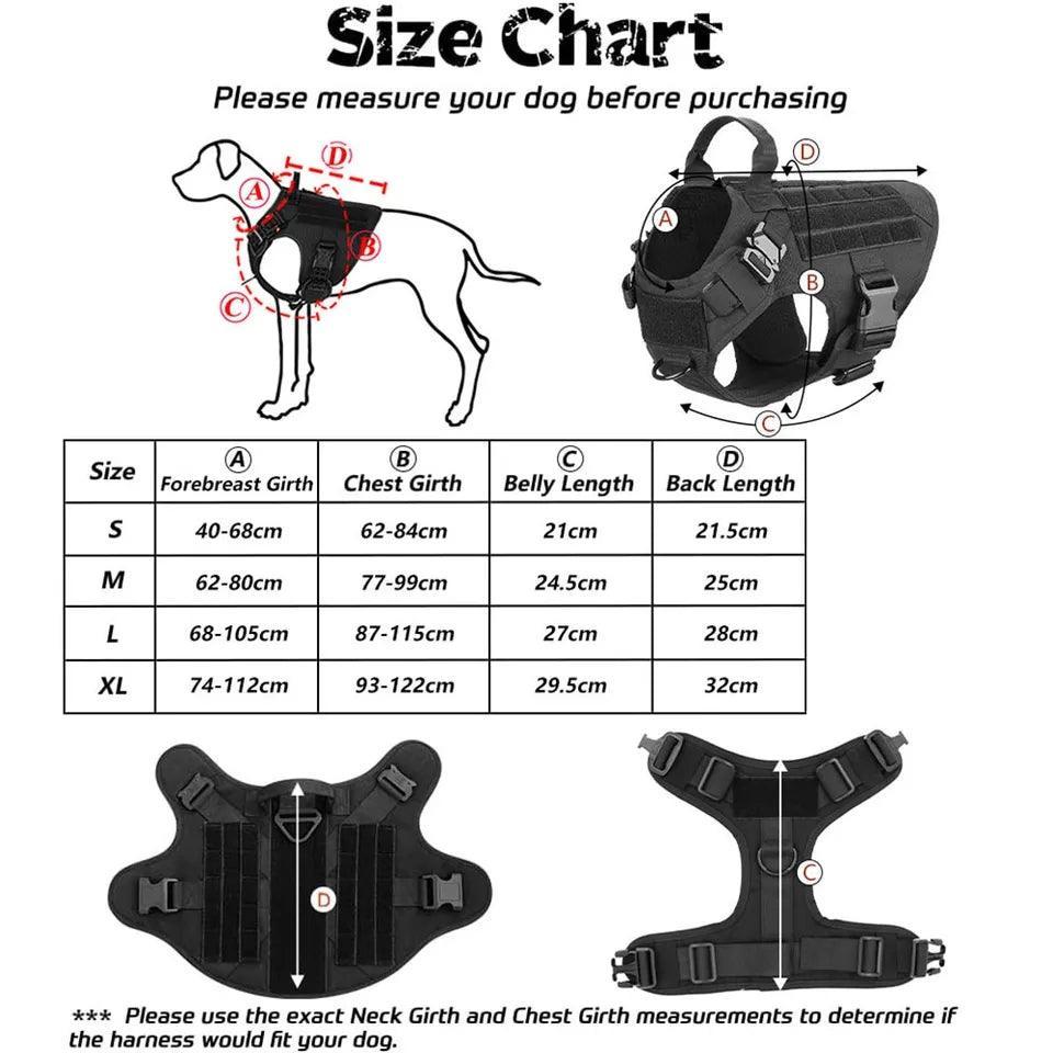 Military Grade Tactical Dog Harness Set Deal