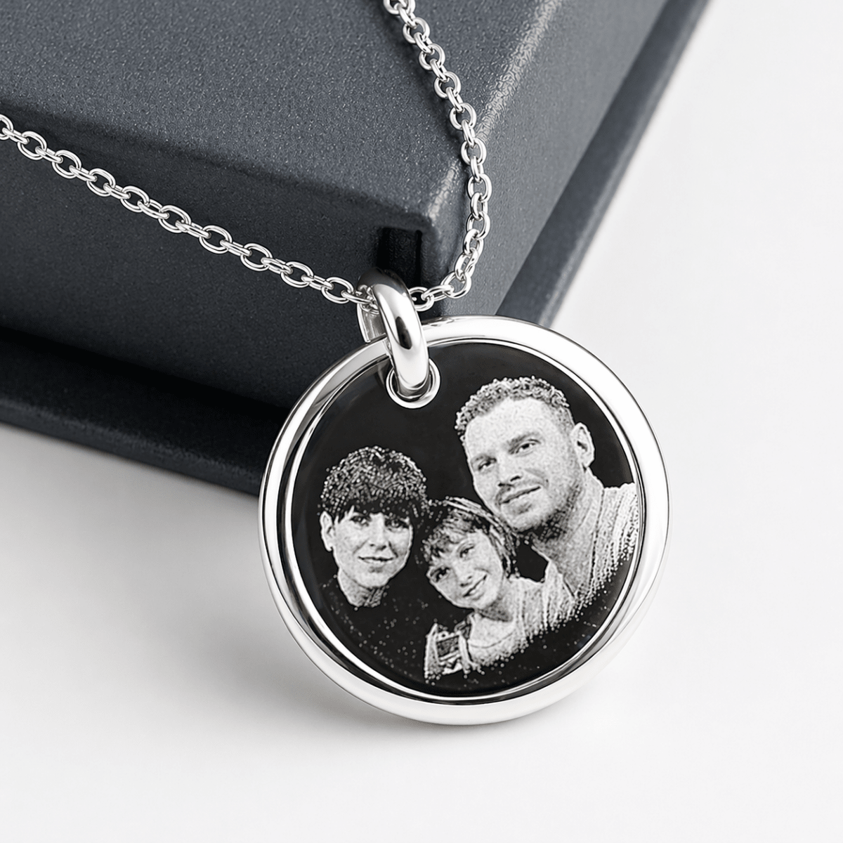 Personalised Silver Necklace – Engraved Sterling Silver Pendant With Custom Photo