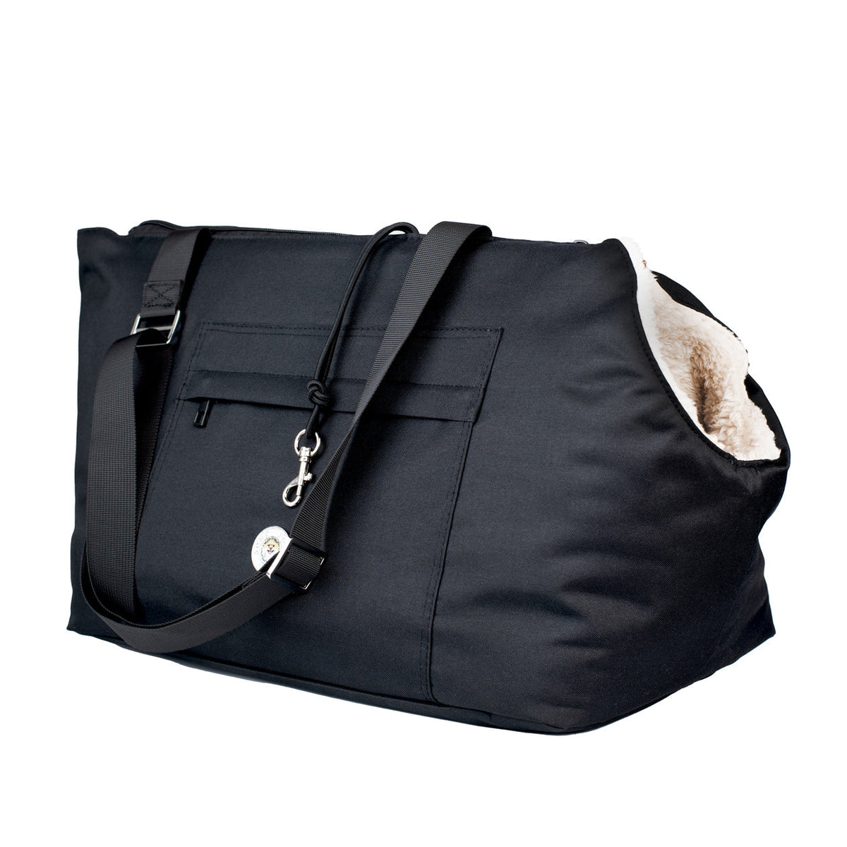 Soho Poms Compton Black & Cream Pet Carrier - Ideal for Dogs & Cats