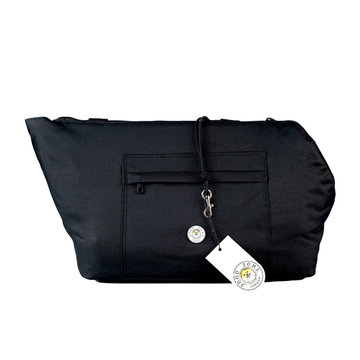 Soho Poms Compton All Black Pet Carrier - Ideal for Dogs & Cats
