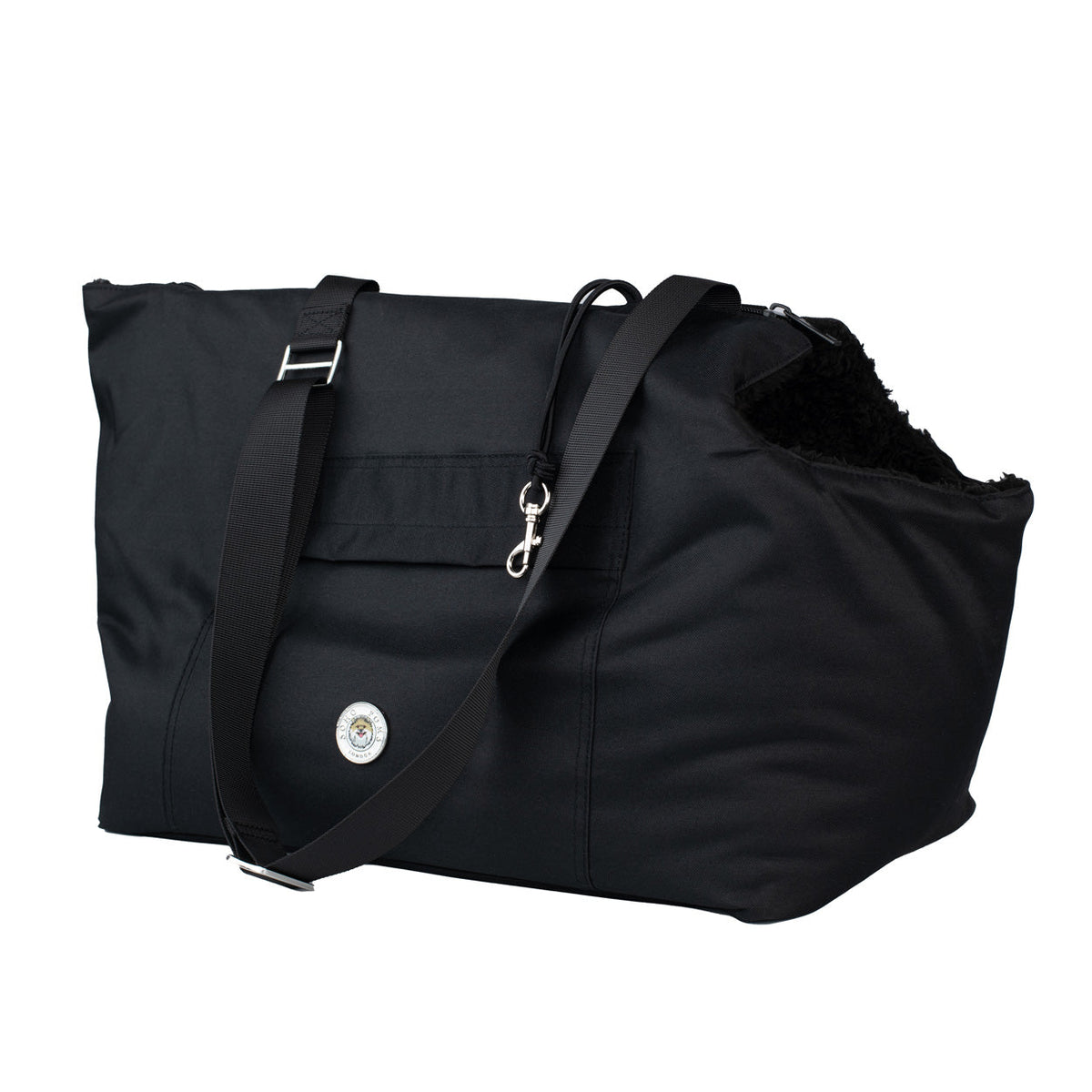 Soho Poms Compton All Black Pet Carrier - Ideal for Dogs & Cats
