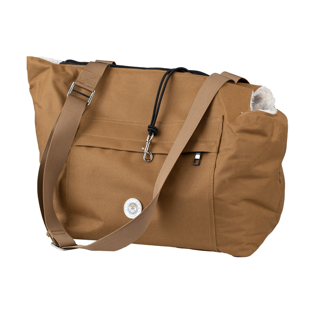 Soho Poms Compton Brown & Cream Pet Carrier - Ideal for Dogs & Cats