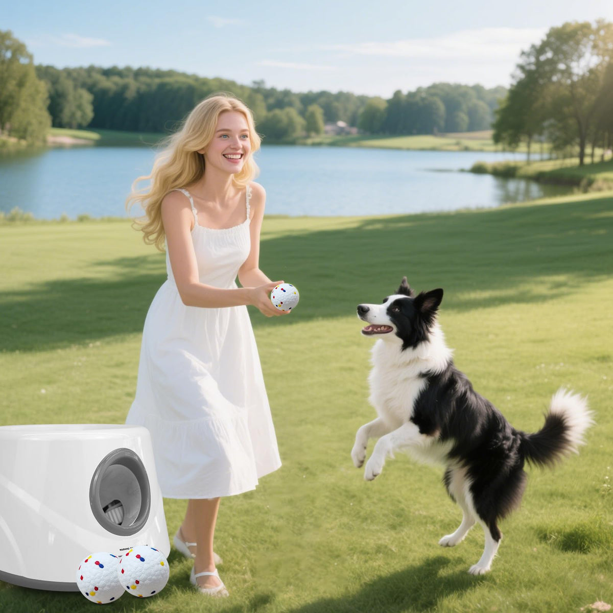 ZAPELL Gary Automatic Ball Launcher for Dogs — 20-45 ft, USB Rechargeable, 6 ETPU Balls