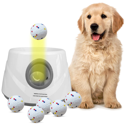 ZAPELL Gary Automatic Ball Launcher for Dogs — 20-45 ft, USB Rechargeable, 6 ETPU Balls
